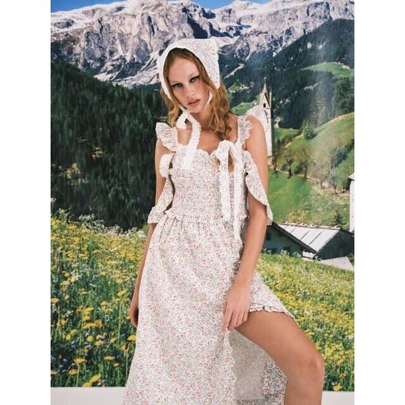 Free People For Love & Lemons Amalfi Midi Dress $288 - Picture 2 of 9